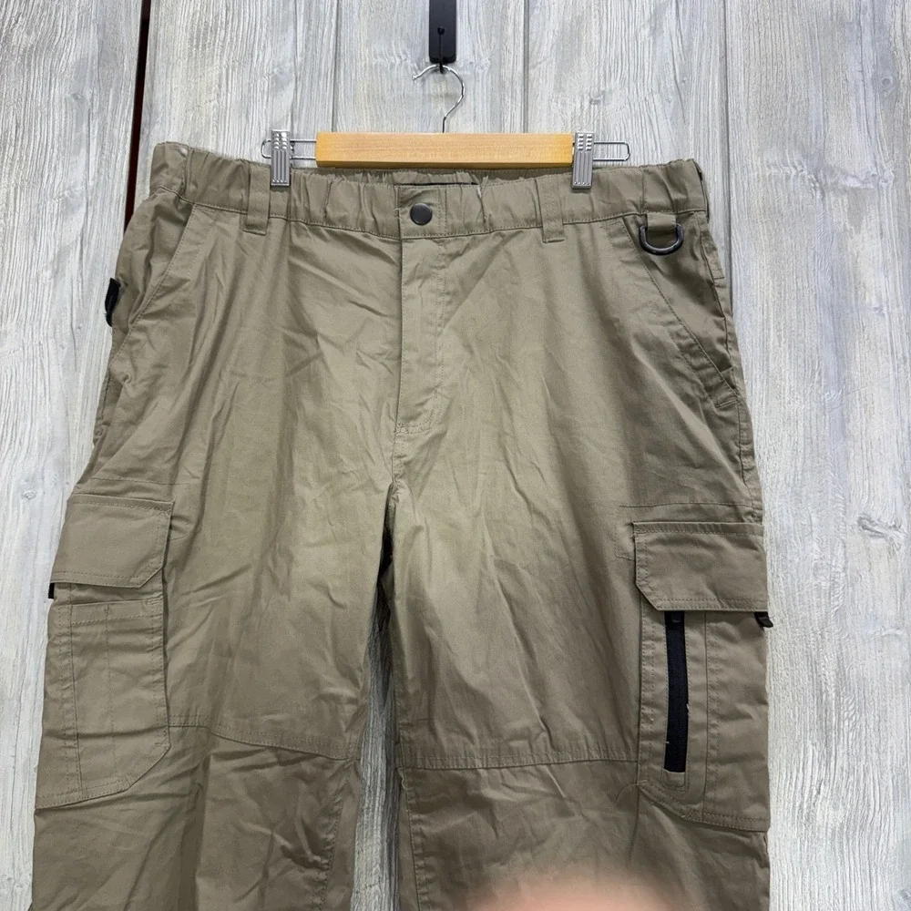 BC Clothing Mens Cargo Pants XL x 30 Khaki Tan Stretch Hiking Work Trousers